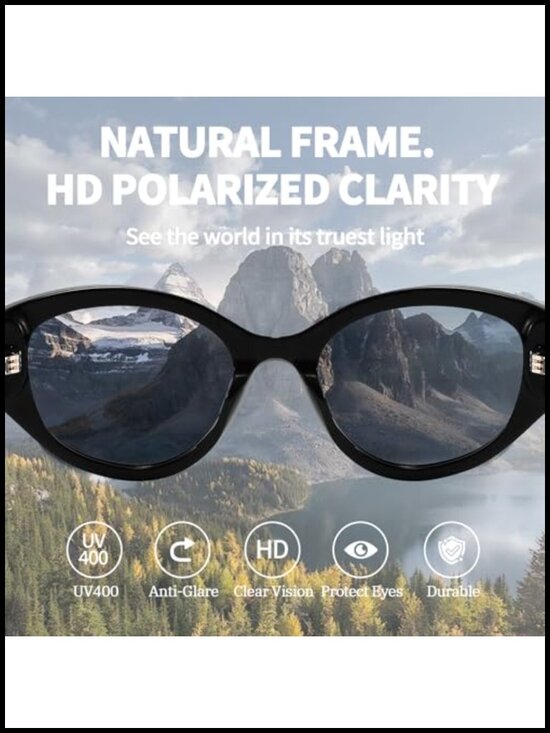 Polarized Cat Eye Sunglasses UV400 Protection Italian Acetate Frame